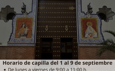 Horario de capilla del 1 al 9 de septiembre